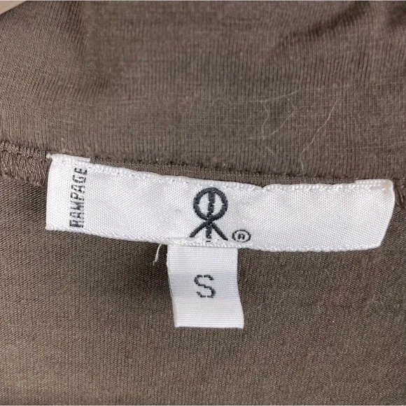 Vintage Y2K Rampage Brown Wrap Front Collared Tee Short Sleeves Size Small Fairy - Picture 4 of 9